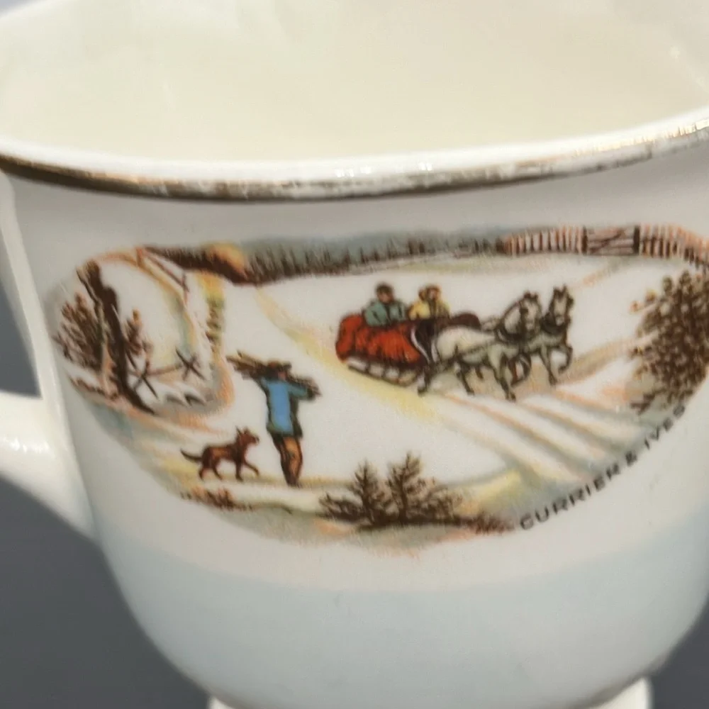 Currier & Ives by Homer Laughlin Vintage Winter Scene Creamer